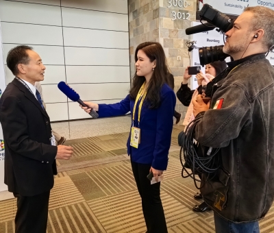 仙客來董事長潘新華應邀參加美國舊金山APEC峰會 受到多國媒體采訪